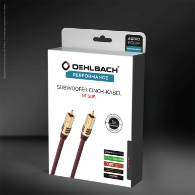 Сабвуферный кабель Oehlbach PERFORMANCE NF Sub-cable cinch/cinch, 1 0m mono red, D1C20531